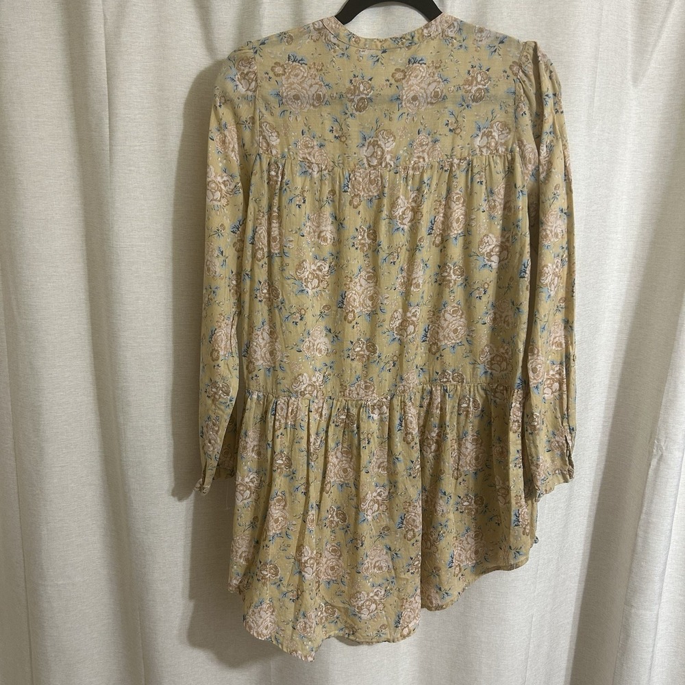 ✨ H&M Floral Boho Cotton Oversized Mini Dress / Tunic Coverup S ✨ - Picture 3 of 8